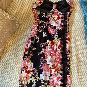 Voodoo Vixen size S floral halter wiggle dress